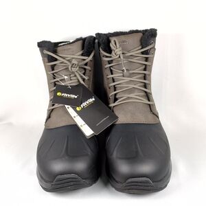 FitVille Men's Waterproof Gray and Black Rain & Snow Boots